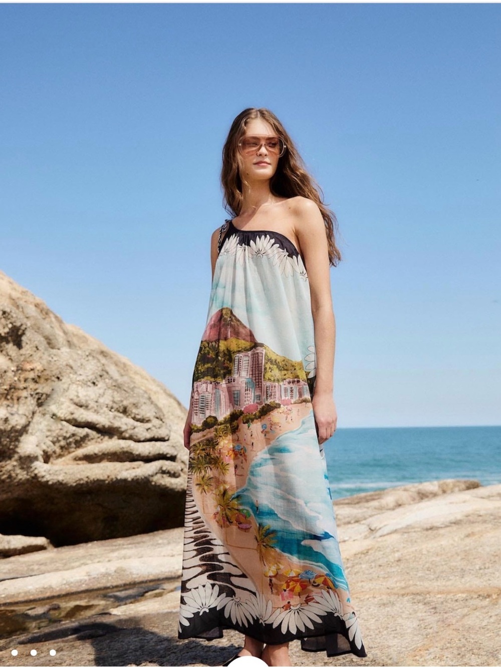Farm Rio Multicolor Copacabana Beach Maxi Dress XS runs big